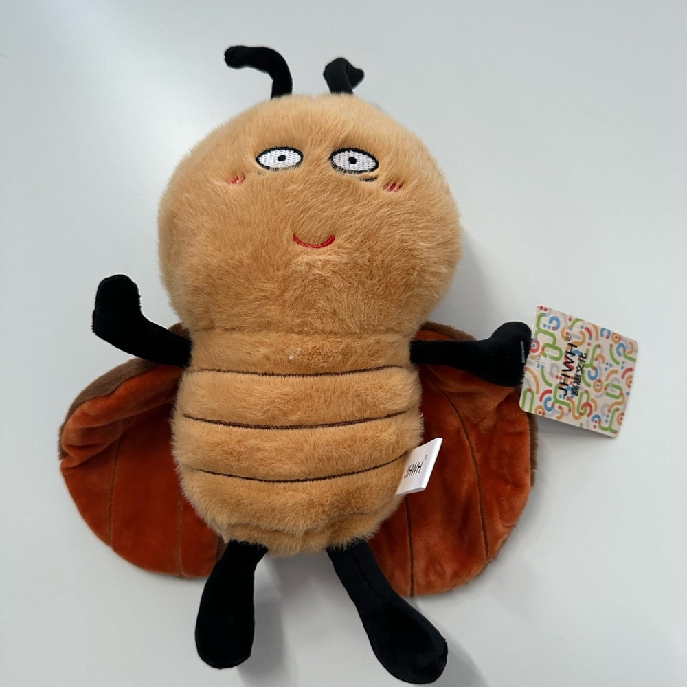Plush Bee Toy - Tan and Black